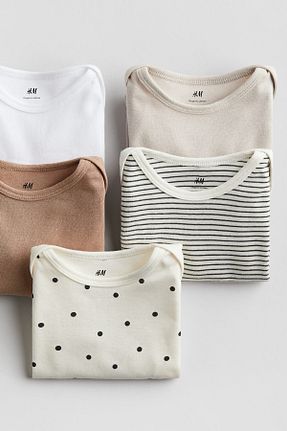 بادی بژ بچه گانه یقه ایستاده H&M - کد 890148054