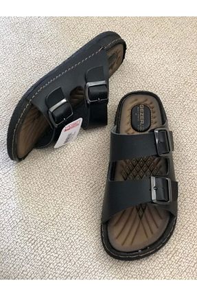 دمپائی مشکی مردانه چرم مصنوعی LUGMO - کد 925572052