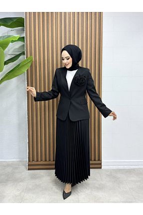 ست بالاتنه و پائین تنه مشکی زنانه بافتنی Butikkolik - کد 890828719