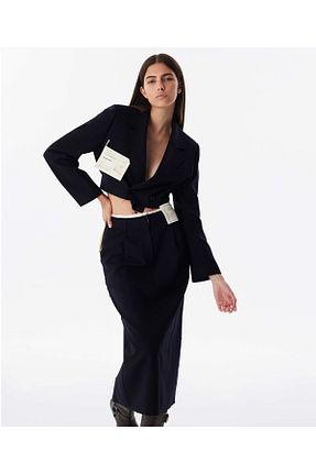 دامن سرمه ای زنانه بافتنی Twist - کد 848706134