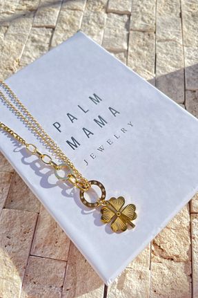 گردنبند استیل ( فولاد ) زرد زنانه استیل (فولاد) PALMMAMA - کد 890169749