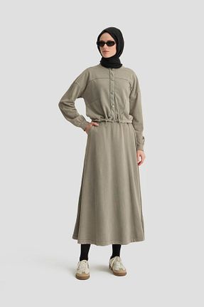 ست بالاتنه و پائین تنه حجاب قهوه ای زنانه رگولار Armine - کد 890170425