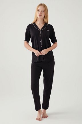 ست لباس راحتی مشکی زنانه ساده Pierre Cardin - کد 890173393