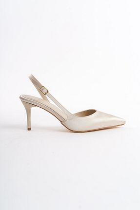 کفش پاشنه بلند کلاسیک بژ زنانه ساتن Shoesers - کد 890203777