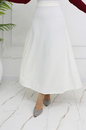 دامن حجاب سفید زنانه کمر کش دار ALLMİRA FASHION - کد 890215306