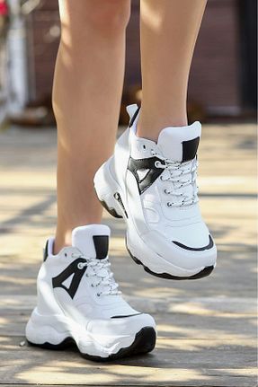 کفش بیرون سفید زنانه چرم مصنوعی LEYDİ SHOES - کد 890894002