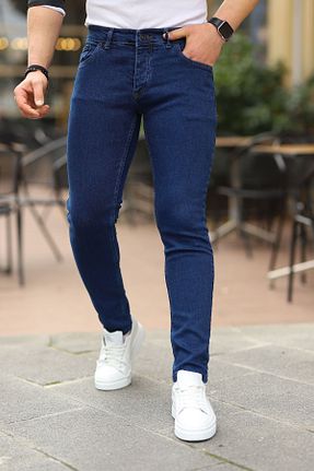 شلوار سرمه ای مردانه لیکرا JEANS - کد 890957482