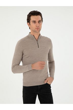 پلیور قهوه ای مردانه ساده Cacharel - کد 890241397