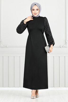 لباس مجلسی حجاب مشکی زنانه یقه دوچرخه ModaMerve - کد 890242386