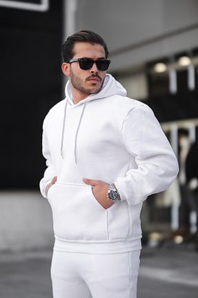 سوئیشرت سفید مردانه ساده ruNadeS - کد 890300287