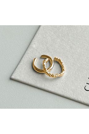 گوشواره غضروفی جواهر طلائی زنانه پوشش لاکی monalisatoka - کد 890253121
