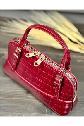 کیف دوشی قرمز زنانه چرم مصنوعی eflanmoda - کد 890300729
