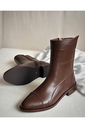 بوت / نیم بوت قهوه ای زنانه چرم خالص Zuum - کد 890298961