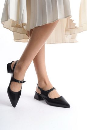 کفش مجلسی مشکی زنانه چرم مصنوعی BARAZİ MODA - کد 890980390