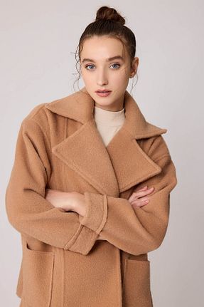 کت قهوه ای زنانه اورسایز Vitrin - کد 769762882