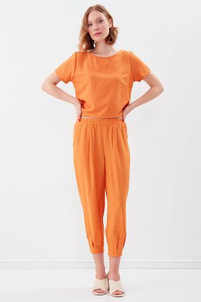 شلوار نارنجی زنانه بافتنی Vitrin - کد 736796383
