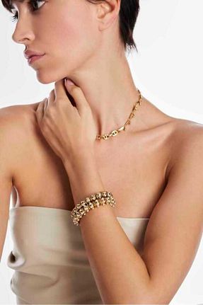دستبند جواهر طلائی زنانه سنگ طبیعی Mon Reve - کد 669604385
