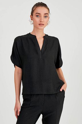 بلوز مشکی زنانه ساده Vitrin - کد 824337060