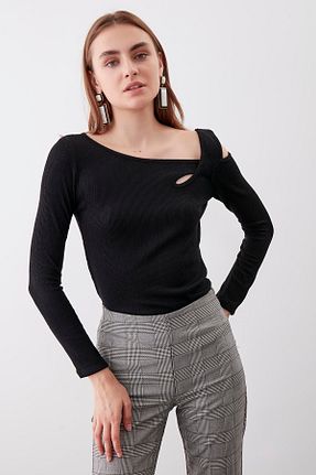 بلوز مشکی زنانه ساده Vitrin - کد 366462841