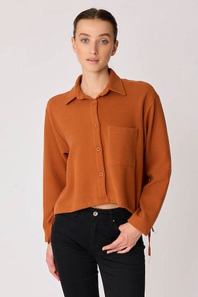 بلوز نارنجی زنانه ساده Vitrin - کد 765420328
