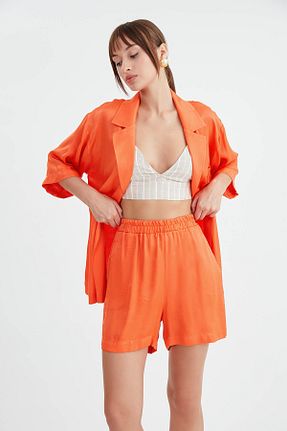 شلوارک و برمودا نارنجی زنانه Straight Vitrin - کد 834677217