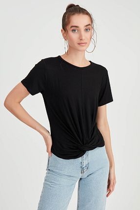 تیشرت مشکی زنانه رگولار Vitrin - کد 838304594