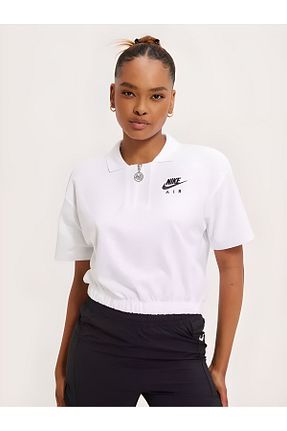 تیشرت اسپرت سفید زنانه کروپ فیت Nike - کد 890304116