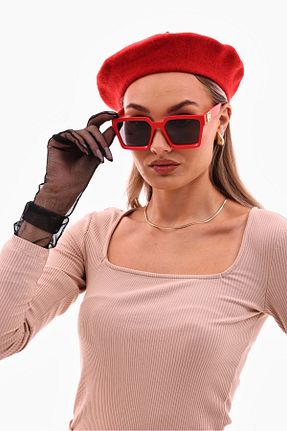 کلاه پشمی قرمز زنانه پشمی Ritagarcia - کد 890351016