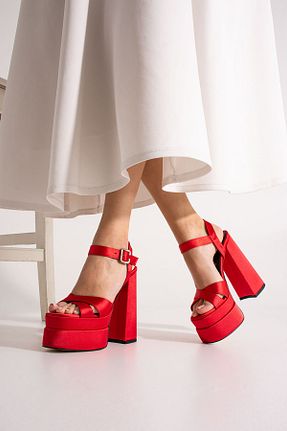 کفش مجلسی قرمز زنانه چرم مصنوعی Karınca - کد 877464229