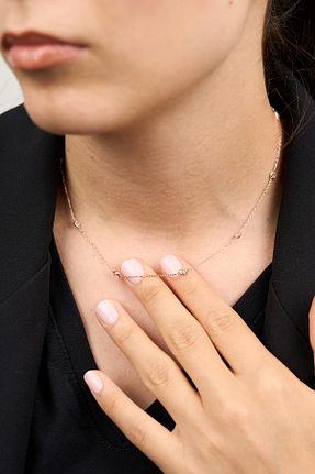 گردنبند نقره صورتی زنانه 925 عیار Elika Silver - کد 890173989