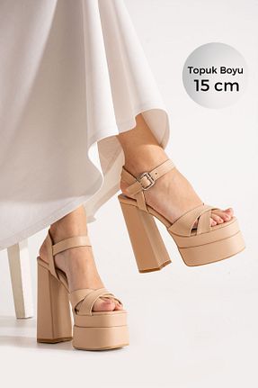 کفش مجلسی بژ زنانه چرم مصنوعی Karınca - کد 877463869