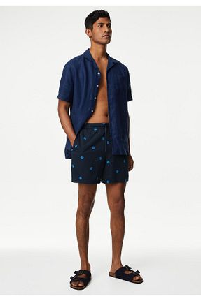 شلوارک ساحلی سرمه ای مردانه مخلوط پلی استر Marks & Spencer - کد 835610886