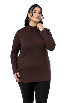 بادی سایز بزرگ قهوه ای زنانه Bodycon DISENTIS MODEST - کد 890424534