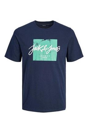 تیشرت سبز مردانه یقه خدمه Jack & Jones - کد 890446509