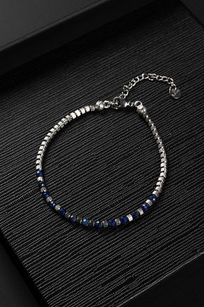 دستبند استیل (فولاد) سرمه ای مردانه استیل (فولاد) FRNCH - کد 890444689