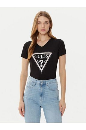 تیشرت مشکی زنانه رگولار Guess - کد 890454825