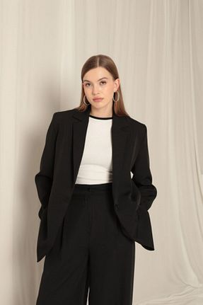 کت بلیزر مشکی زنانه پارچه MODA - کد 890034021