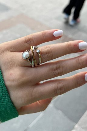 انگشتر نقره زنانه مروارید Erer Gümüş - کد 891411079