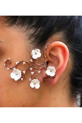 گوشواره جواهر سفید MODA - کد 890453952