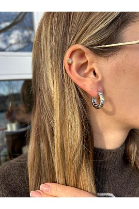 گوشواره جواهر طوسی سنگ Jerie - کد 891417541