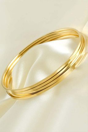 دستبند استیل (فولاد) طلائی زنانه استیل ضد زنگ Heystil - کد 891418657