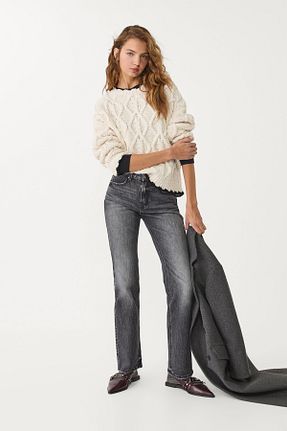 شلوار جین مشکی زنانه پاچه لوله تفنگی Stradivarius - کد 890470502