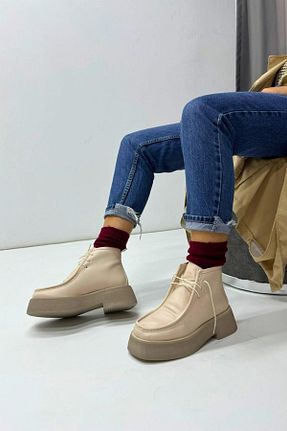 بوت / نیم بوت بژ زنانه پاشنه تخت inizio - کد 859901505