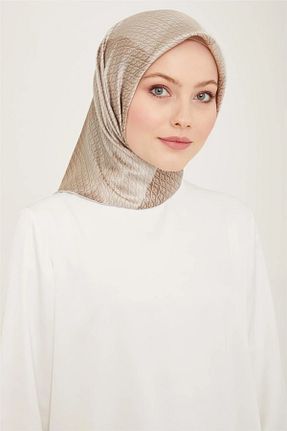 روسری زرشکی کرپ ساتن ابریشم Armine - کد 805796818