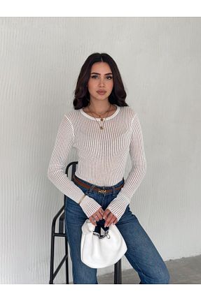 پلیور سفید زنانه ساده Fanori Woman - کد 890471784