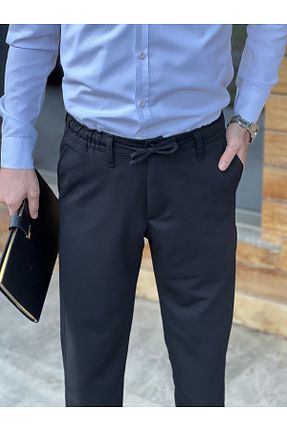 شلوار مشکی مردانه بافت ElitWear - کد 890474087