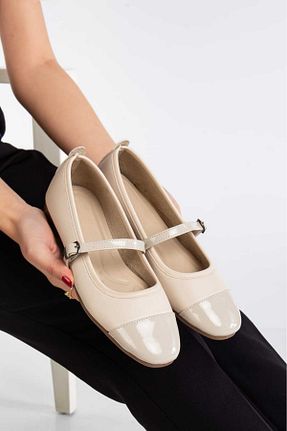 بابت بژ زنانه چرم لاکی Bilalim Shoes - کد 890481512