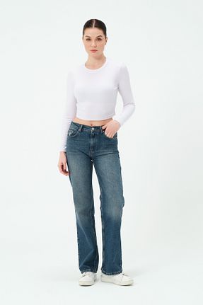 شلوار جین آبی زنانه پاچه لوله تفنگی Chicup - کد 890480023