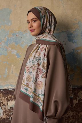 شال قهوه ای زنانه ویسکون Şalland - کد 890474976
