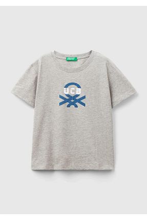 تیشرت طوسی بچه گانه رگولار United Colors of Benetton - کد 846366283